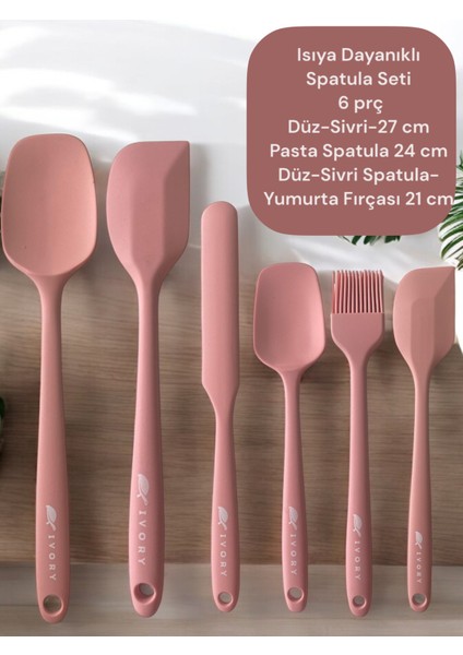 Isıya Dayanıklı 12 Prç Silikon Spatula Kepçe Kaşık Kevgir Çeyiz Seti