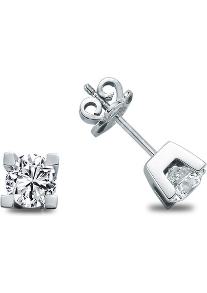 0.15 Ct Takoz Tırnak Tektaş Pırlanta Küpe TKPE20