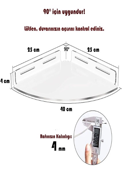 Çok Amaçlı Pratik Modern Tasarımlı Şeffaf Pleksi Pasta Dilim Banyo Rafı (2 Adet) fırsatları