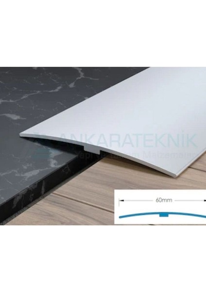 Premium Geniş Alüminyum 6 cm Kapı Eşik Profili, Parke Çıtası, Kapı Eşiği, Mat Gümüş Gri 90 cm fiyatları