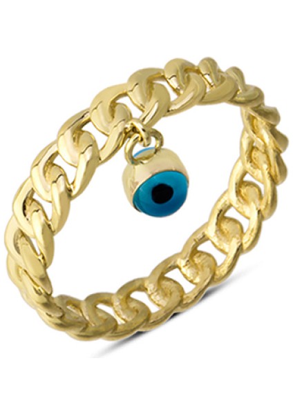 14 Ayar Altın Göz Boncuklu Yüzük YZK078