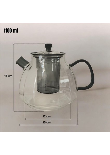 Cam Demlik Füme 1100 ml fırsatları
