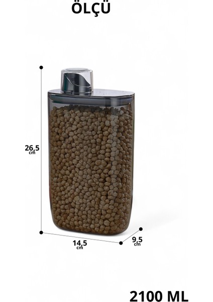 6'lı Silikon Kapaklı Ölçülü Saklama Erzak Bakliyat Kabı Kutusu SETI 2100 ML indirimleri