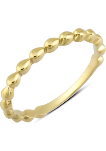 14 Ayar Altın Taşsız Damla Oval Yüzük YZK198