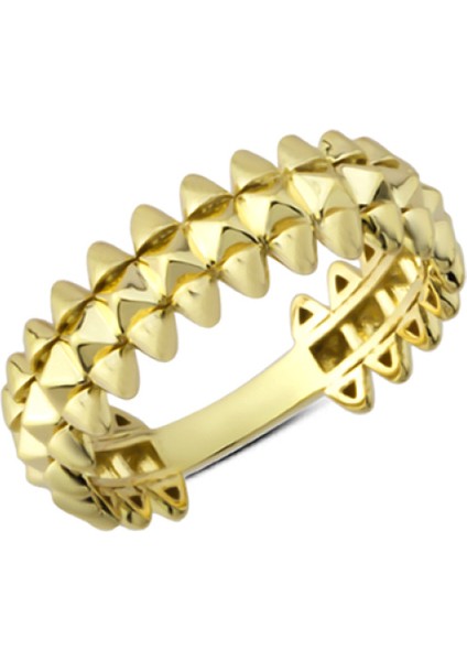 14 Ayar Altın Taşsız Geometrik Yüzük YZK227