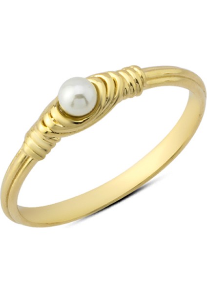 14 Ayar Altın Incili Yüzük YZK230