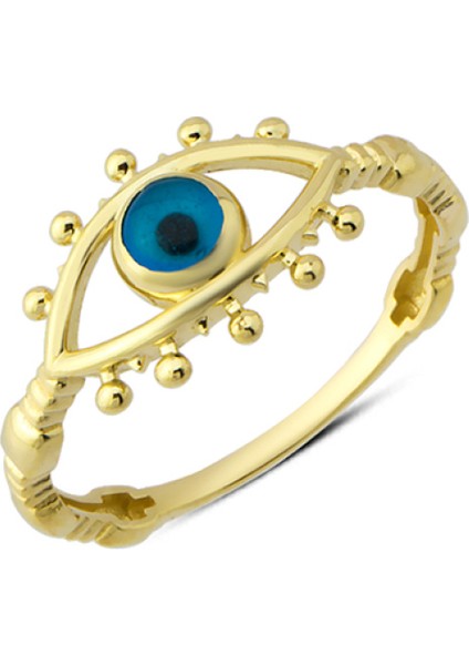14 Ayar Altın Göz Boncuğu Yüzük YZK213