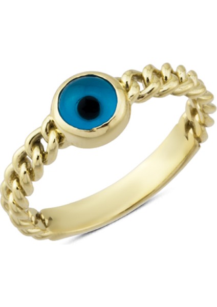 14 Ayar Altın Göz Boncuğu Yüzük YZK210