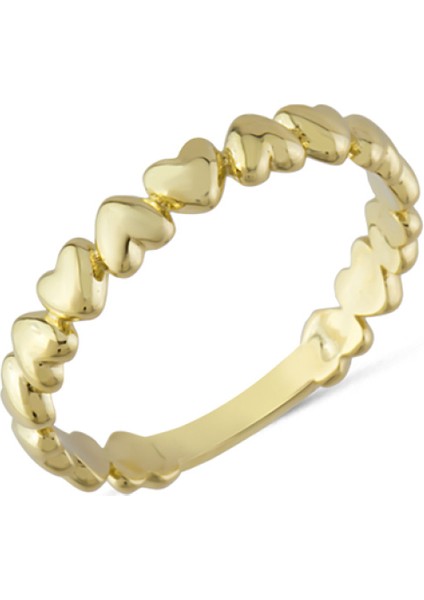 14 Ayar Altın Taşsız Mini Kalp Yüzük YZK300