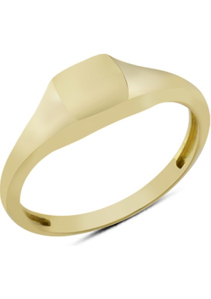 14 Ayar Altın Taşsız Kare Yüzük YZK287