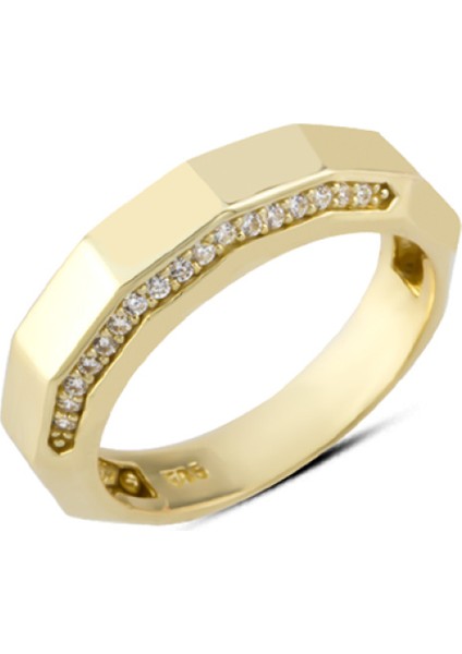 14 Ayar Altın Köşeli Yüzük YZK286