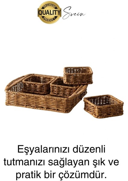 Benzersiz El Yapımı Hasır Dokuma Saklama Sepeti 4 Bölmeli Kozmetik Organizer Masaüstü Düzenleyici fiyatları