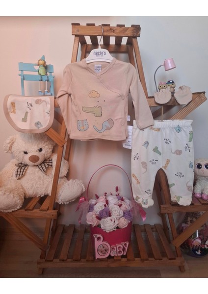 0-3 Ay Unisex 4'lü Bebek Takımı