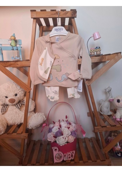0-3 Ay Unisex 4'lü Bebek Takımı