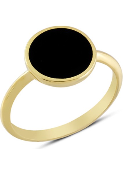 14 Ayar Altın Siyah Taşlı Yüzük YZK325