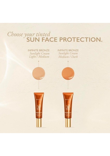 Infinite Bronze Tinted Protection Sunlight Cream SPF30 Light/medium Shade 50 ml Renkli Güneş Koruyucu