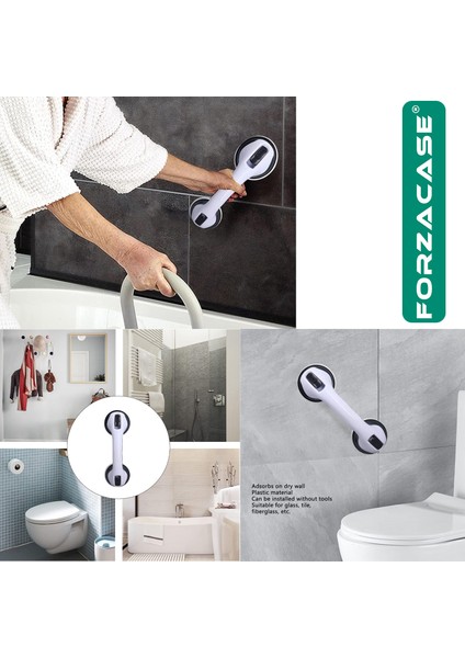 Pratik Vantuzlu Tutucu Duvar Banyo Tutacağı Kaymaz Destek Sapı - FC1012