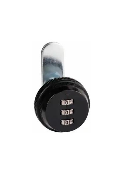 Mat Siyah 3 Şifreli Dolap Kapak ve Çekmece Kiliti