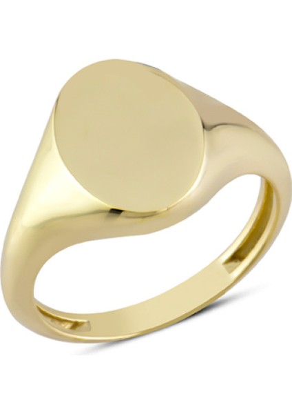 14 Ayar Altın Taşsız Oval Yüzük YZK355