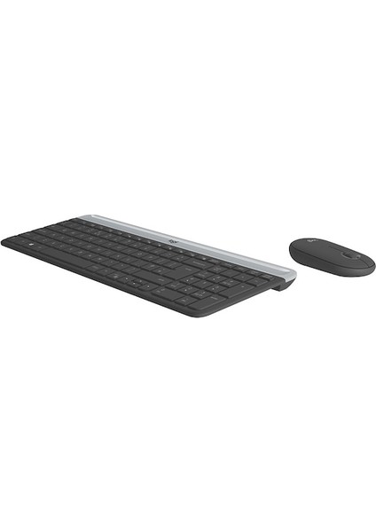 MK470 Kablosuz Ince Ingilizce Q Klavye + Mouse Seti Siyah