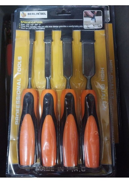 Iskarpile Set 4 Parça 6-12-18-24MM Ahşap Oyma Korumalı