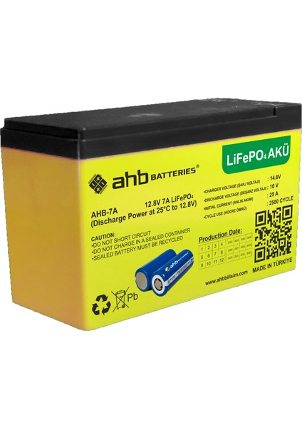 12V 6AH Lifepo4 Lityum Akü | Ahb Batteries Kalitesi – Hafif, Güvenli, Uzun Ömürlü Enerji Çözümü