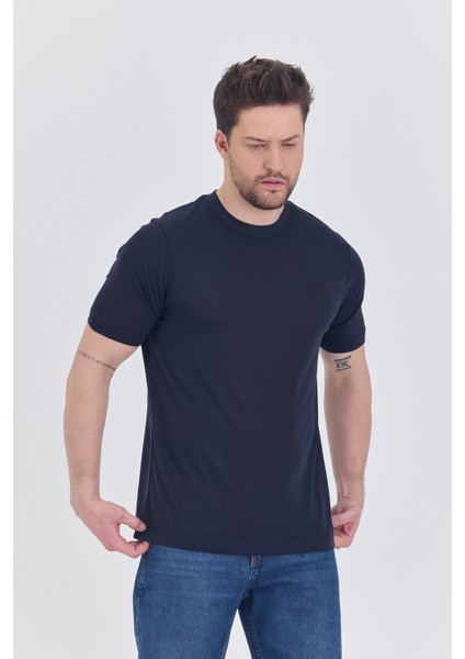 Basic Erkek T-Shirt Lacivert Kısa Kollu Erkek Tişort