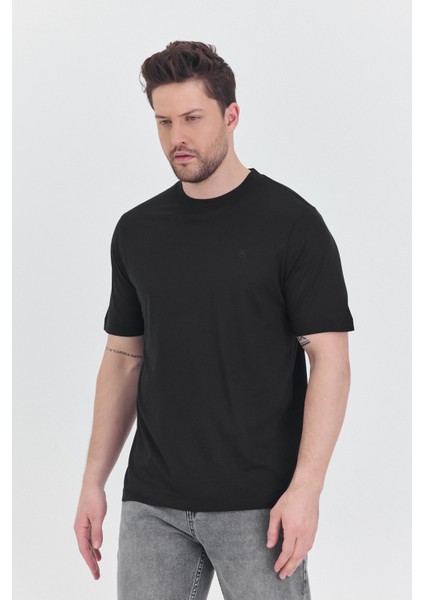 Basic Erkek T-Shirt Siyah Kısa Kollu Erkek Tişort