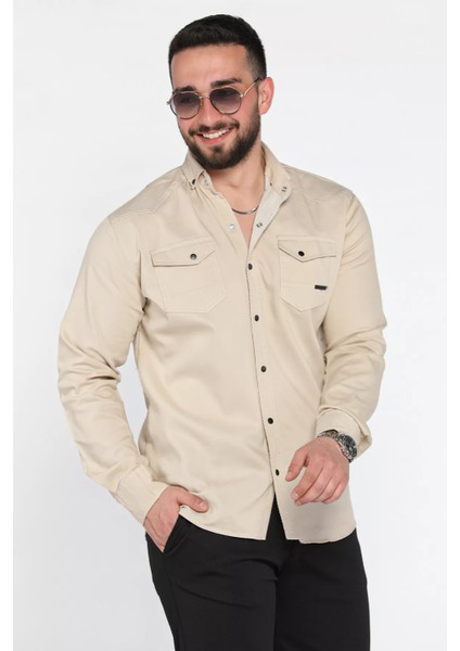 Erkek Cepli Çıtçıtlı Uzun Kol Gömlek P-00015949 fiyatları