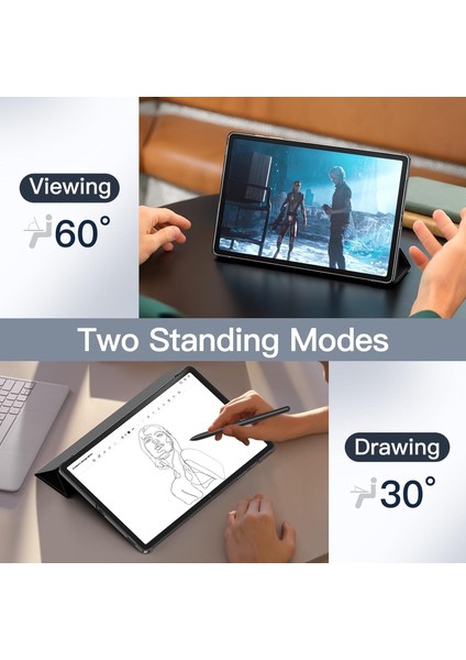 Samsung Galaxy Tab S10 Fe 10.9 Inç Tablet Kılıfı Akıllı Smart Uyku Modlu Katlanabilir Arkası Renkli Standlı Kılıf SM-X520 X526 X528