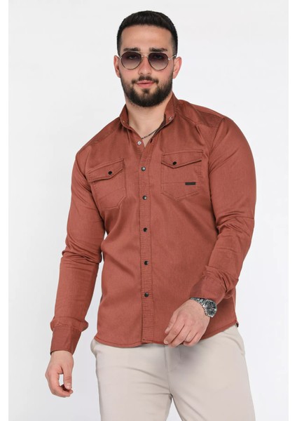 Erkek Cepli Çıtçıtlı Uzun Kol Gömlek P-00015949