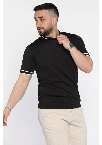 Bisiklet Yaka Erkek Triko Tişört P-00015864 fiyatları