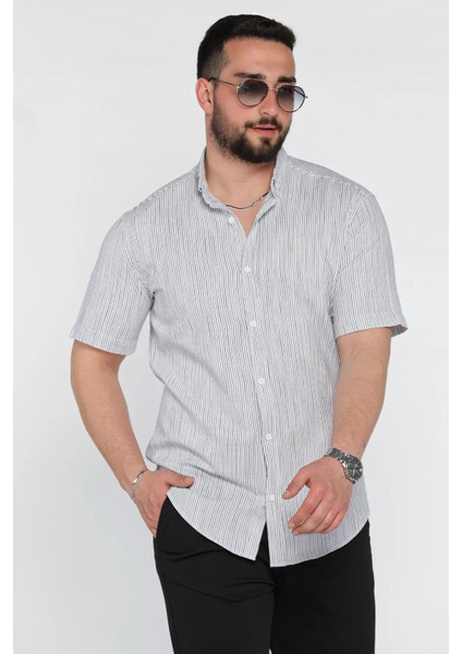 Çizgili Kısa Kol Erkek Gömlek P-00015948 fiyatları