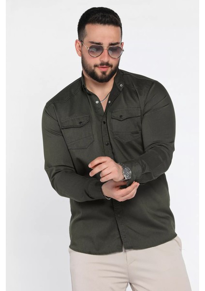 Erkek Cepli Çıtçıtlı Uzun Kol Gömlek P-00015949