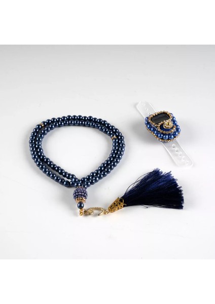 Taşlı Zikirmatik Tesbih Hediye Seti (Lacivert) fiyatları