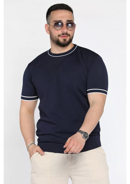 Bisiklet Yaka Erkek Triko Tişört P-00015864