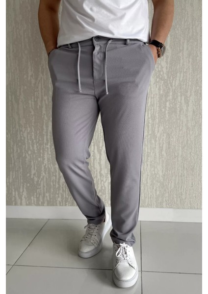 Bel Bağcıklı Fermuarlı Erkek Jogger Pantolon P-00015855