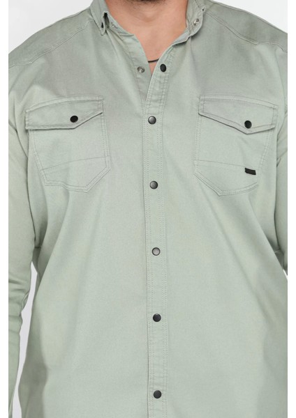 Erkek Cepli Çıtçıtlı Uzun Kol Gömlek P-00015949 fırsatları
