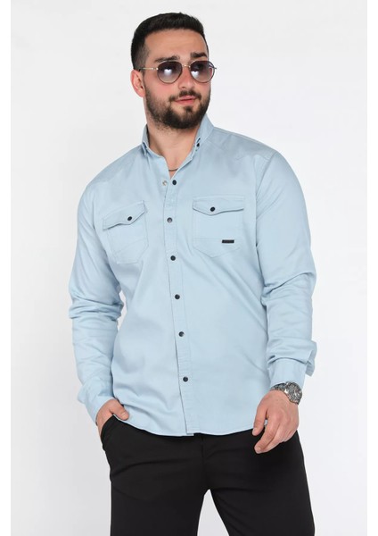 Erkek Cepli Çıtçıtlı Uzun Kol Gömlek P-00015949