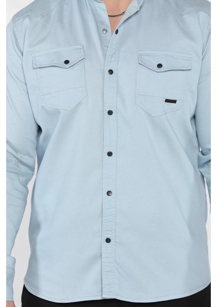 Erkek Cepli Çıtçıtlı Uzun Kol Gömlek P-00015949 fırsatları