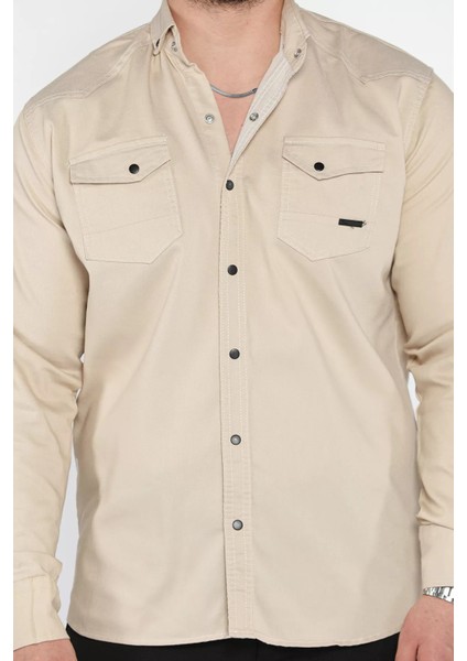 Erkek Cepli Çıtçıtlı Uzun Kol Gömlek P-00015949 fırsatları