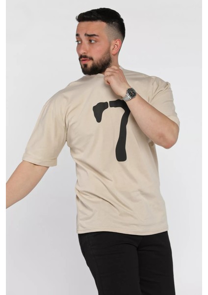 Kol Katlamalı Baskılı Erkek Tişört P-00015979 fiyatları