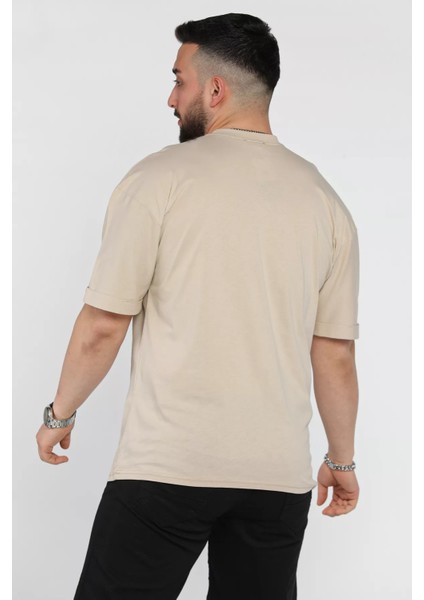 Kol Katlamalı Baskılı Erkek Tişört P-00015979 modelleri