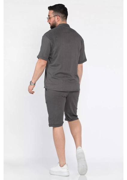Erkek Apaş Yaka Gömlek Şort Ikili Takım P-00015933 modelleri