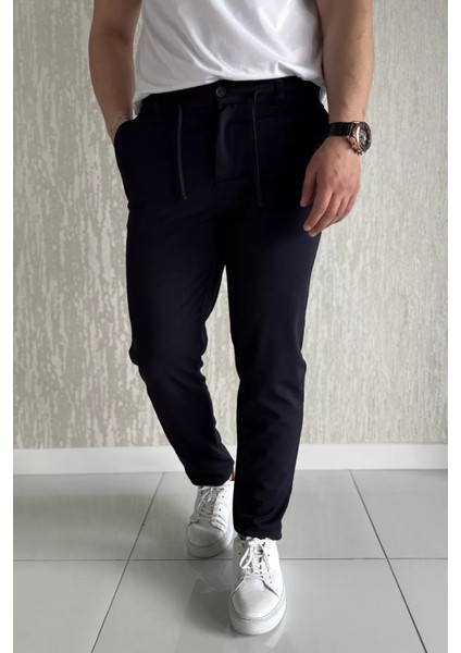 Bel Bağcıklı Fermuarlı Erkek Jogger Pantolon P-00015855