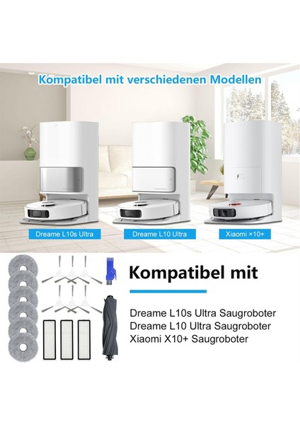L10S ULTRA/L10 ULTRA/X10 Plus, Pro Main Yan Fırça Hepa Filtreleri Paspas Bezi Yedek Parçaları Için (Yurt Dışından)