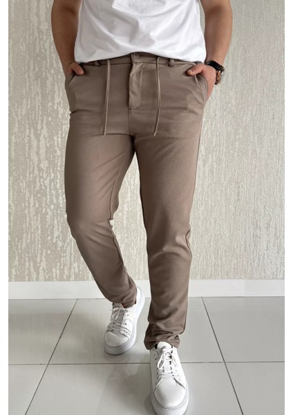 Bel Bağcıklı Fermuarlı Erkek Jogger Pantolon P-00015855