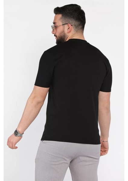 Bisiklet Yaka Yazı Baskılı Erkek Tişört P-00015955 modelleri