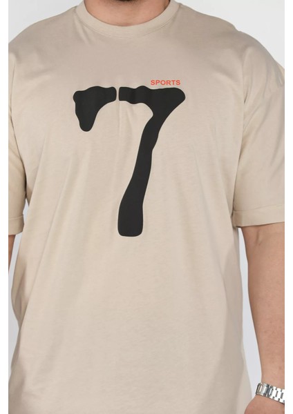 Kol Katlamalı Baskılı Erkek Tişört P-00015979 fırsatları