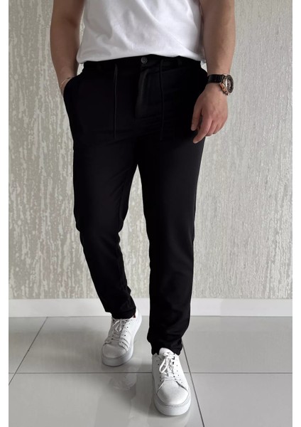 Bel Bağcıklı Fermuarlı Erkek Jogger Pantolon P-00015855